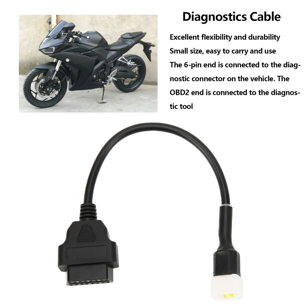 ABS OBD2 Diagnostic Adapter Plug And Play 6 Pin to 16 Pin Engine Fault Detector Universal Diagnostic Cable