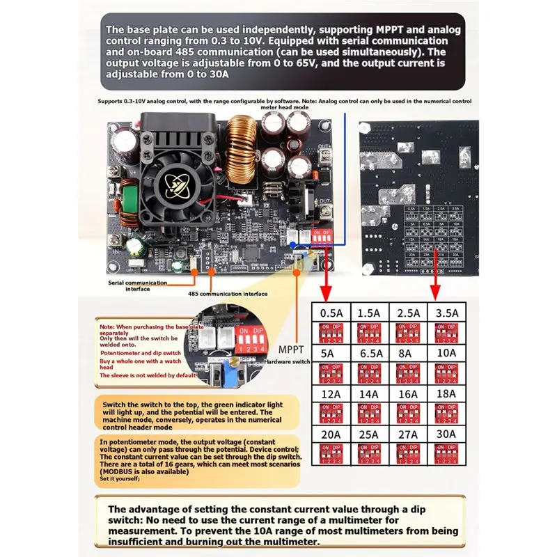 AT43-XY-6530S CNC DC Módulo de fonte de alimentação regulada ajustável 65V/30A/2000W Tensão constante e corrente constante