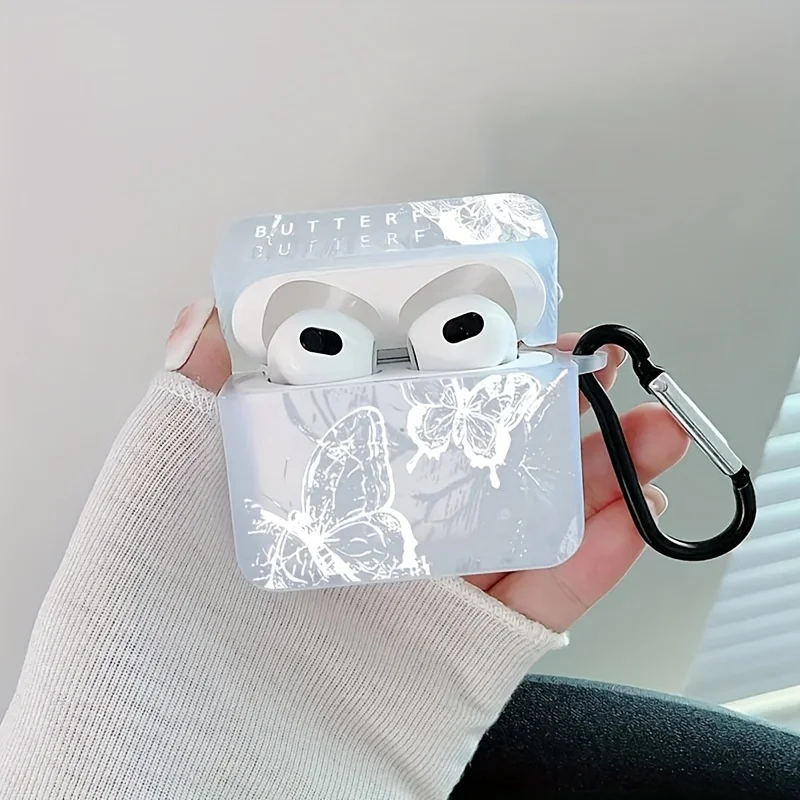 Doodle butterfly Case For AirPods pro2 Protective Cover For Apple Airpods 2 Case  Earphone Accessories Earphone Cover With Keych
