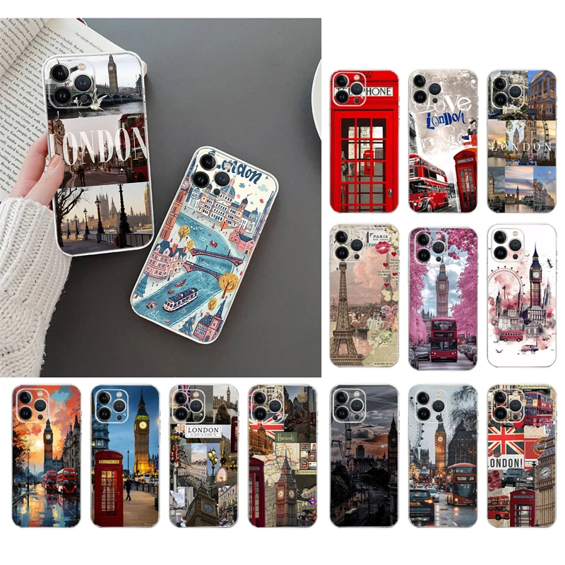 

London aesthetics Phone Case Carcasa Funda For iPhone 17 Pro Max Air 16 15 14 13 Pro Max 15 16 Pro 15Plus Case