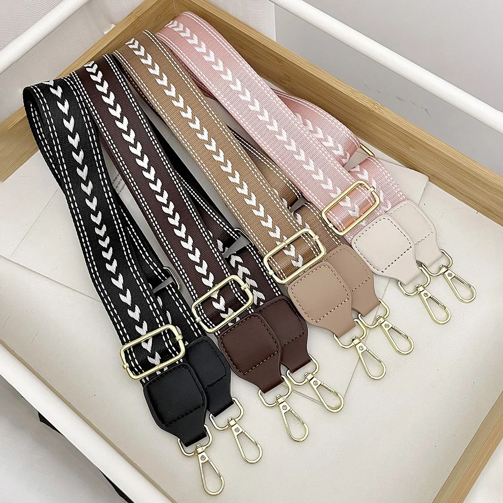 Correa para bolso de hombro para mujer, correa de hombro de Jacquard de 4cm de ancho, correas bordadas de Jacquard ajustables para reemplazo de correa de bolsos