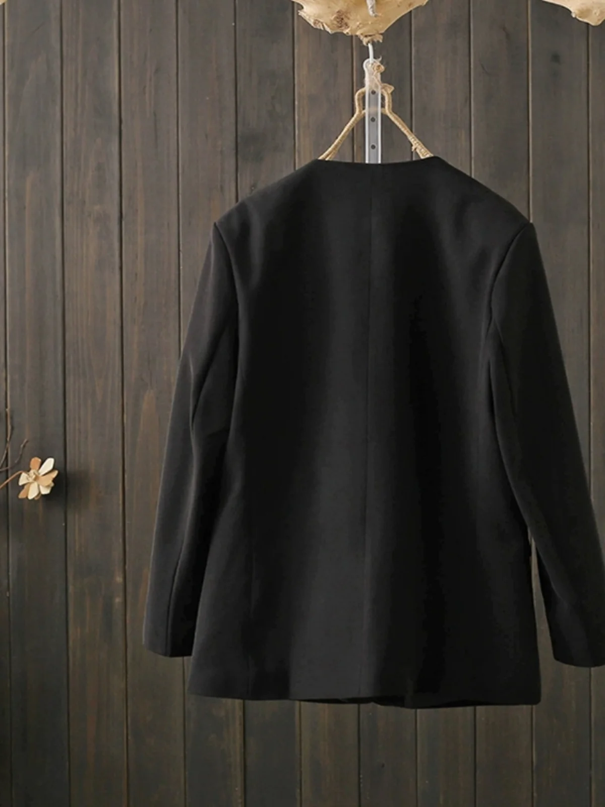Casual Unisex Gray Suit Jacket Spring Autumn plus Size 200 Pounds Collarless British Style Student Fashion Outerwear Coat