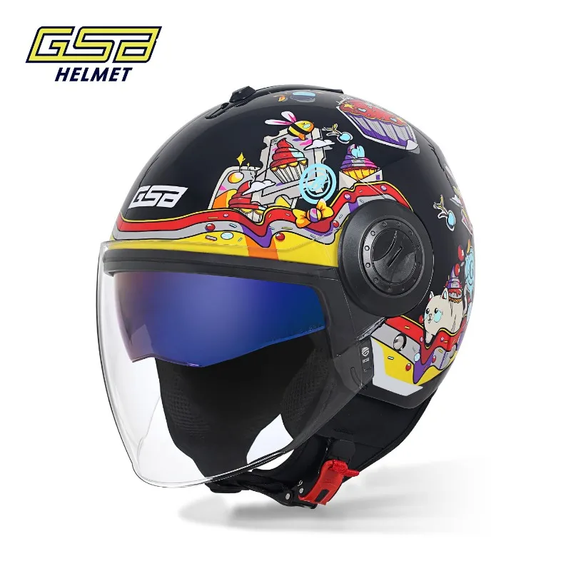 

GSB G-233 Kids Motorcycle Half Helmet All Season Scooter Safety Helmet for Boys Girls Ideal for Autumn Winter Riding