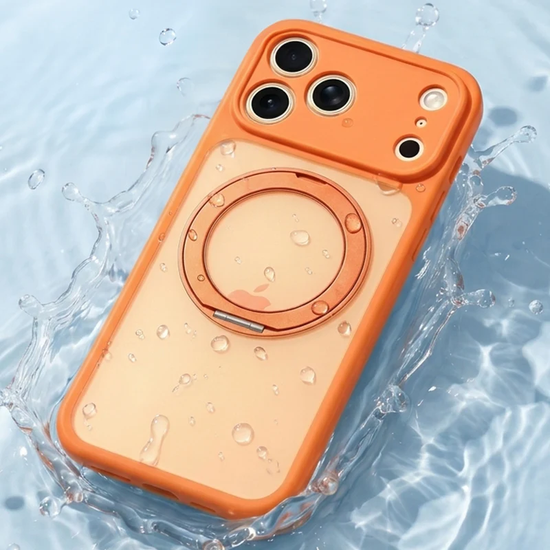 Obrotowe o 360 stopni magnetyczne etui z podstawką do iPhone 17 15 14 13 16 Pro Max Air z pierścieniem antystresowym Magsafe i pełną osłoną obiektywu — zdjęcie produktu 4