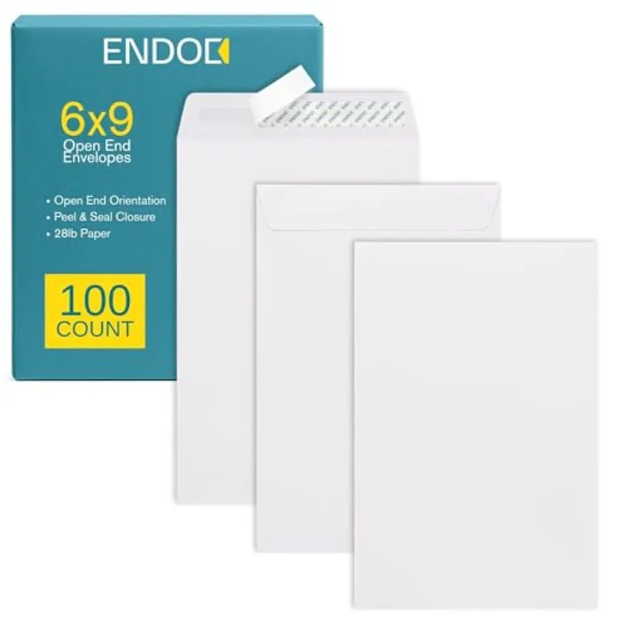 

6x9 Open End Envelopes Self Seal -/pack - Peel and Seal Catalog Envelopes for Mailing, Cards, Catalogs, Office, Business, Legal