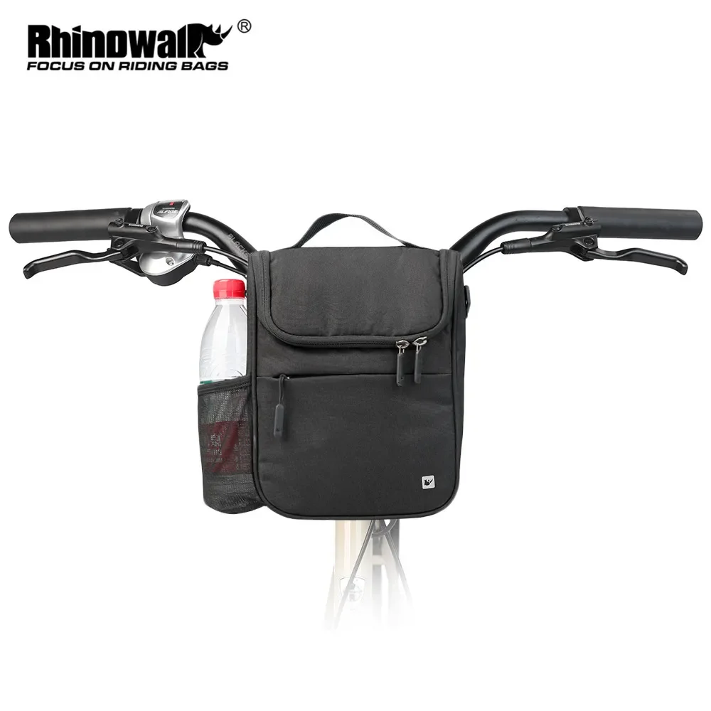 Rhinowalk Bike Handlebar Bag Big Capacity Front Bag with Water Bottle Holder Rain Cover Cycling Multi-Function Shoulder Bag