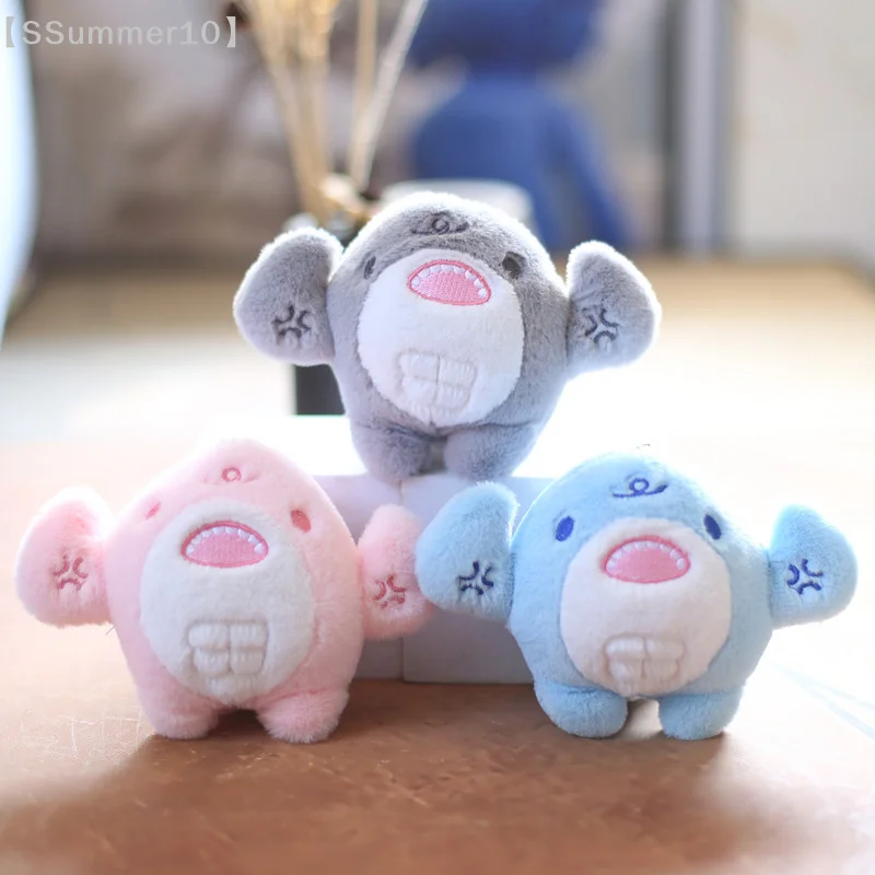 【SSummer10】Lindo Llavero de Peluche de Tiburón Musculoso de Dibujos Animados - Adorno Colgante de Animal Marino de Peluche Suave Kawaii para Mochila, Regalo【SS】