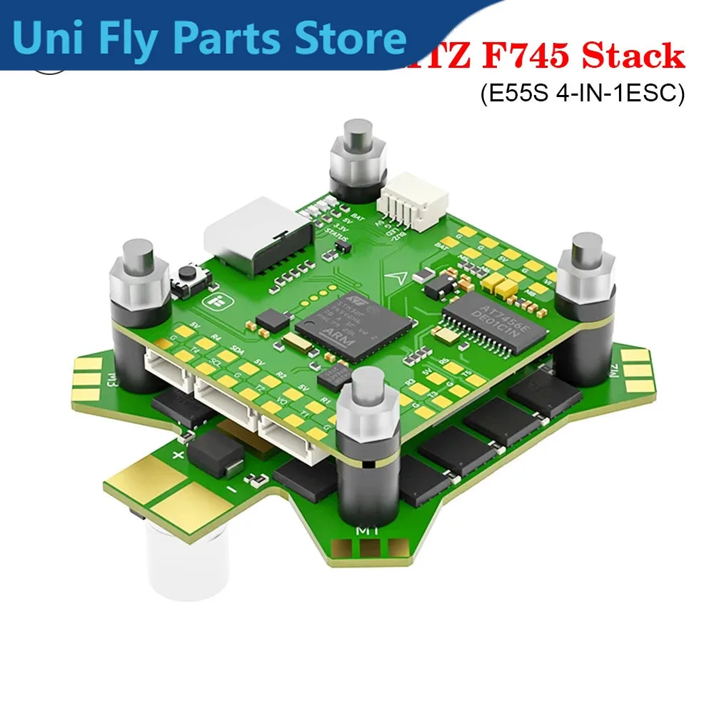 UniFlyIFlight BLITZ F745 E55S Stack STM32F745 W/ BLITZ F745 Flight Controller/ BLITZ E55S 4IN1 ESC 2-6S 30.5mm For RC FPV Racing