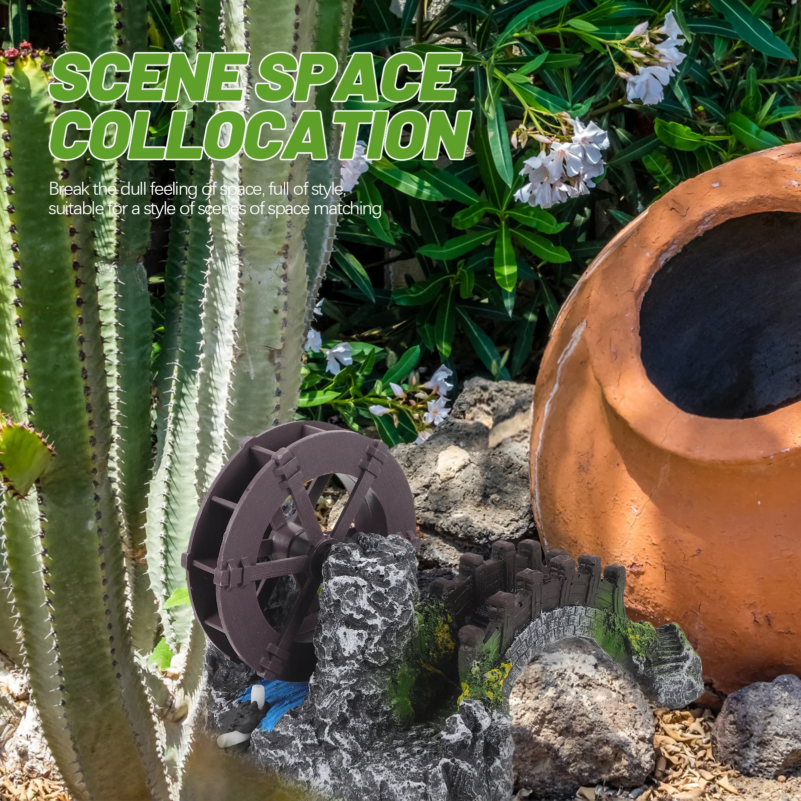 

Vintage Miniature Landscaping Bridge Adornment Water Wheel Aquarium Decor Fish Tank Supplies Fish Tank Bridge Decor