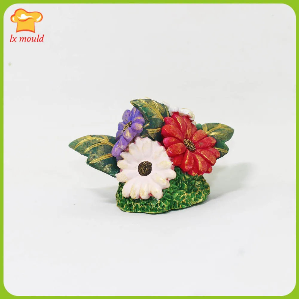 

3D Chrysanthemum 4 Flower Silicone Mould Icing Sugar Chocolate Cake Baking Decor Mold Candle Soap Aromatherapy Plaster Ornaments