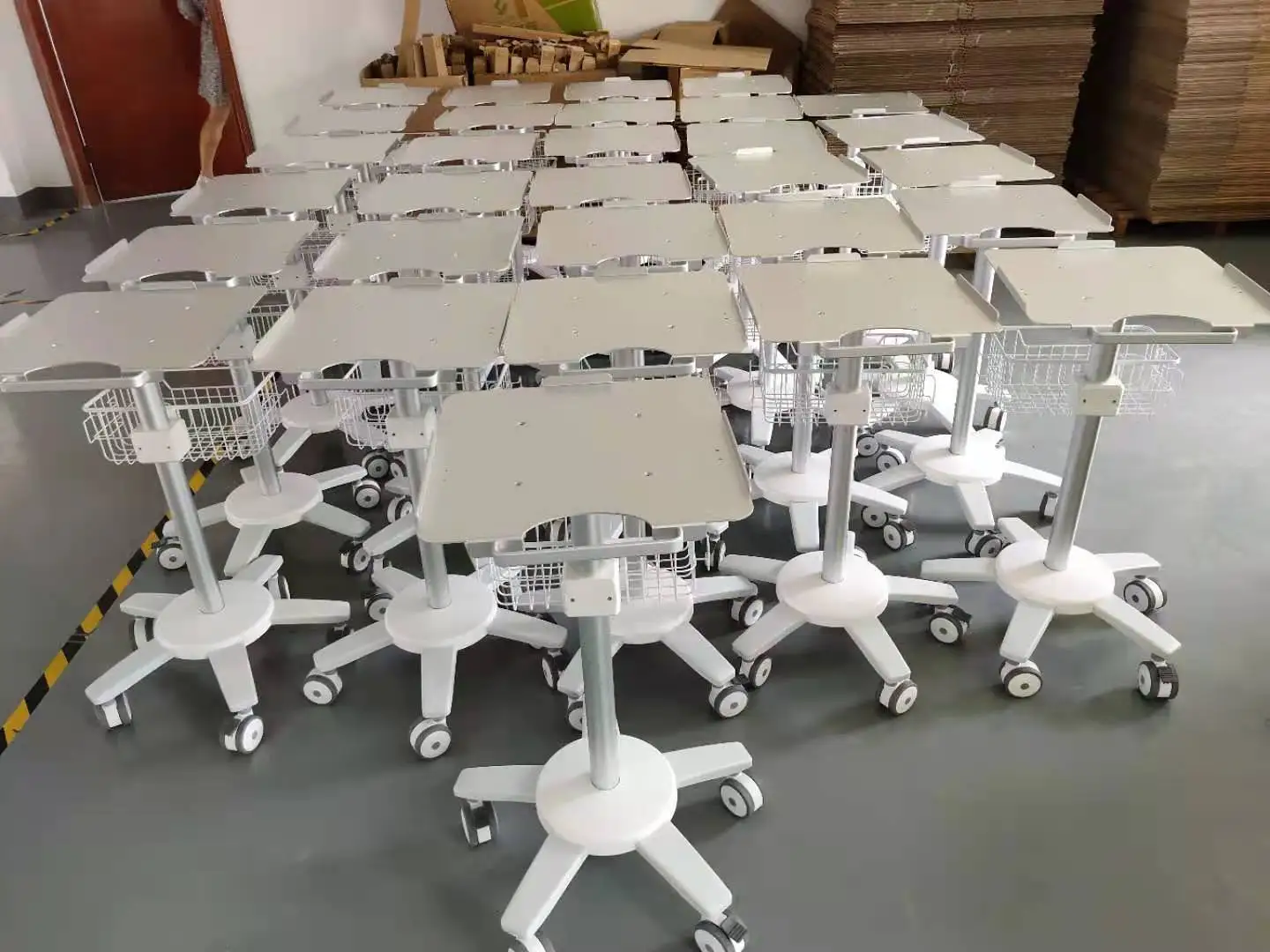 High quality aluminum alloy material ECG machine trolley for hospital and clinic