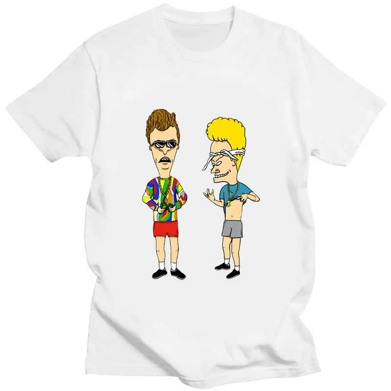 Beavis and Butthead Rock and Roll Print  Fashion Male Short-sleev Humor Creativity Casual Tshirt Men Summer Streetwear Tops Tee