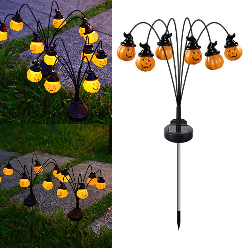 

4Pcs Solar Lawn Lamp Garden Lamp Halloween Pumpkin Pathway Lights Outdoor Waterproof Solar Stake Lights Halloween Decoration