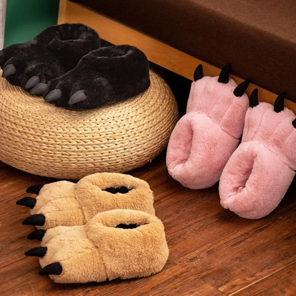 

Cute Cartoon Winter Tiger Claw Slippers Furry Large Cosplay Props Shoes Exaggerate Warm Cosplay Boots Club