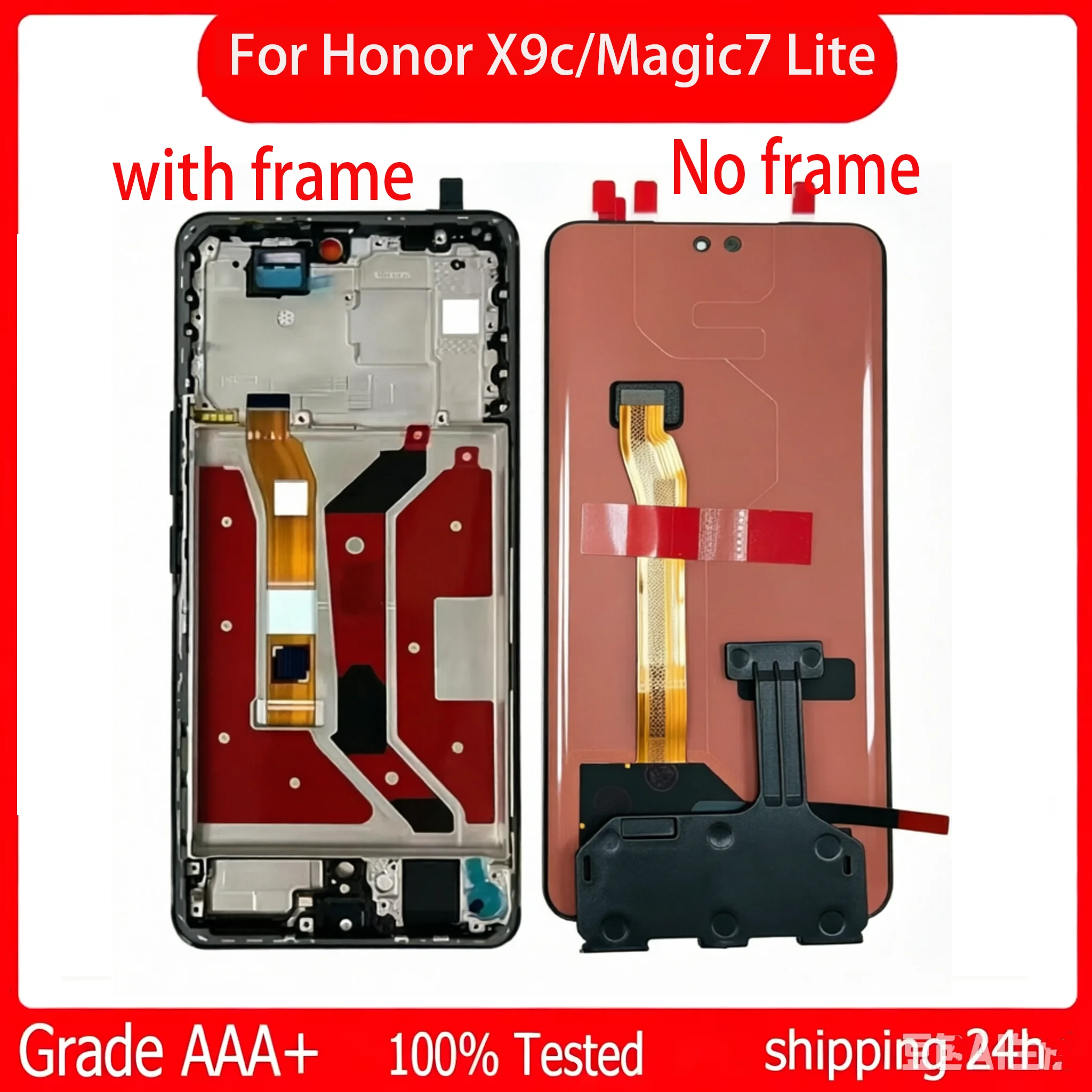 6.78''AMOLED LCD For Honor Magic7 Lite BRP-NX1 Display Screen Touch Digitizer For Huawei Honor X9c X60 Pro LCD With Frame
