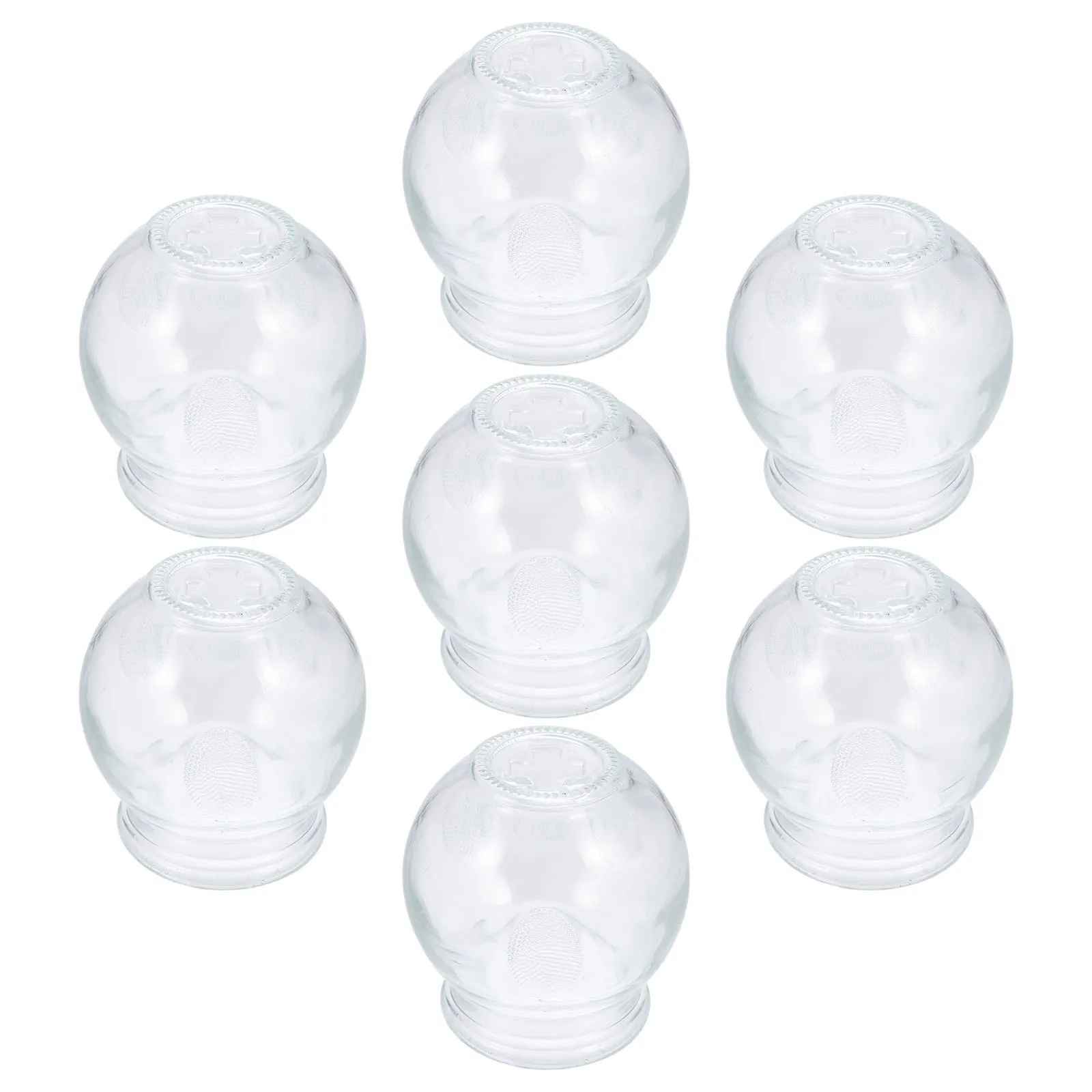 

7Pcs Cupping Glass Jars Round Mouth Without Burrs Unique Appearance Safe and Secure Glass Cupping Body Care Tool