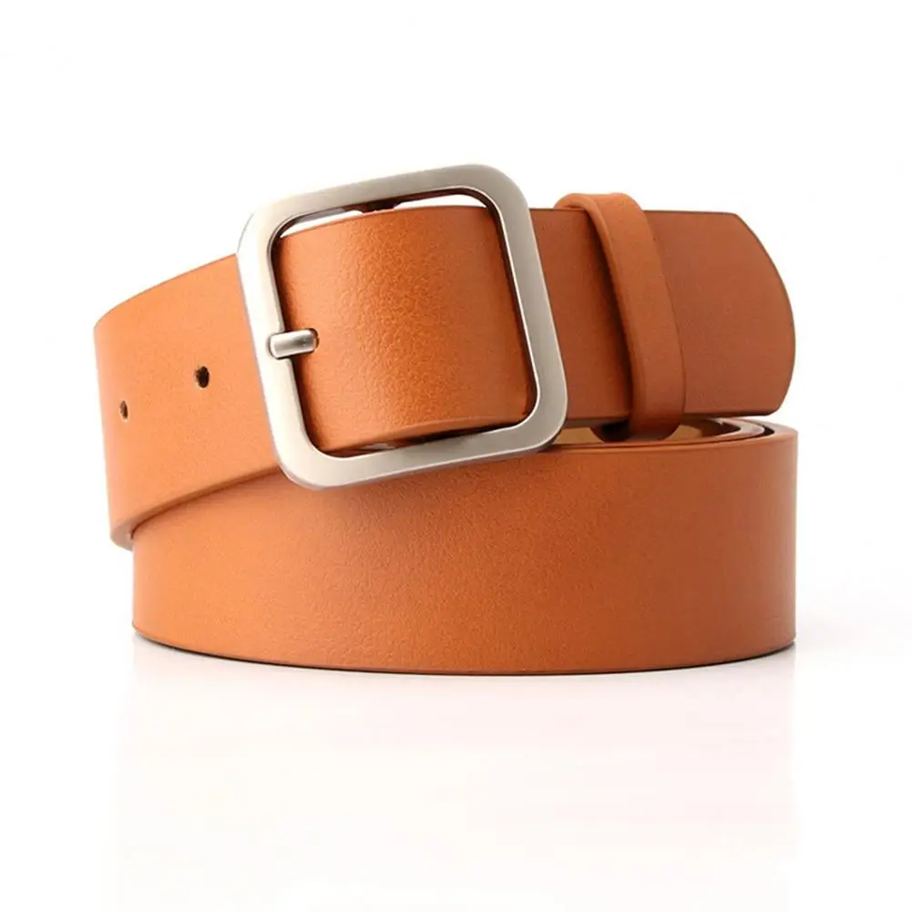 Simple Design Women Belt Adjustable Square Buckle Faux Leather Women's Belt for Costume Accessories Women Belt Square Buckle