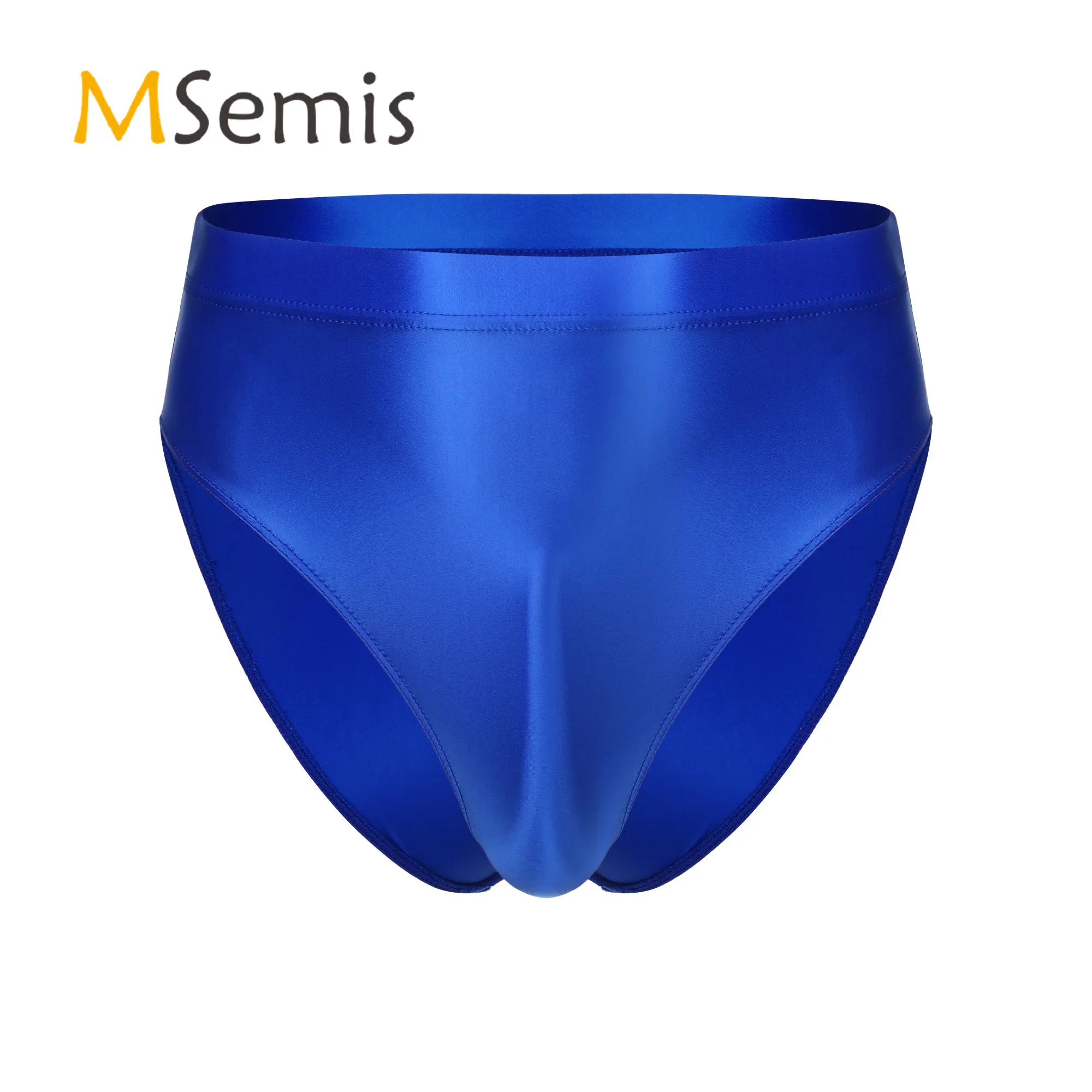 

Swimwear Mens Glossy High Waist Briefs Pool Party Sunbathing Panties Elastic Waistband Underpants Underwear Swimsuit Bottom