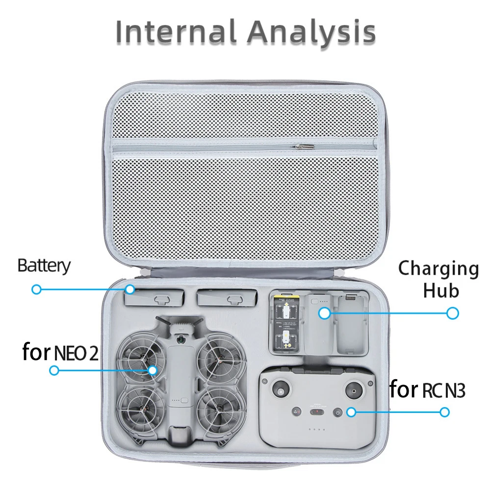 حقيبة حمل محمولة من جلد البولي يوريثان مقاومة للماء لـ DJI NEO2 مع حزام قابل للتعديل مصممة للسفر والاستخدام الخارجي #6