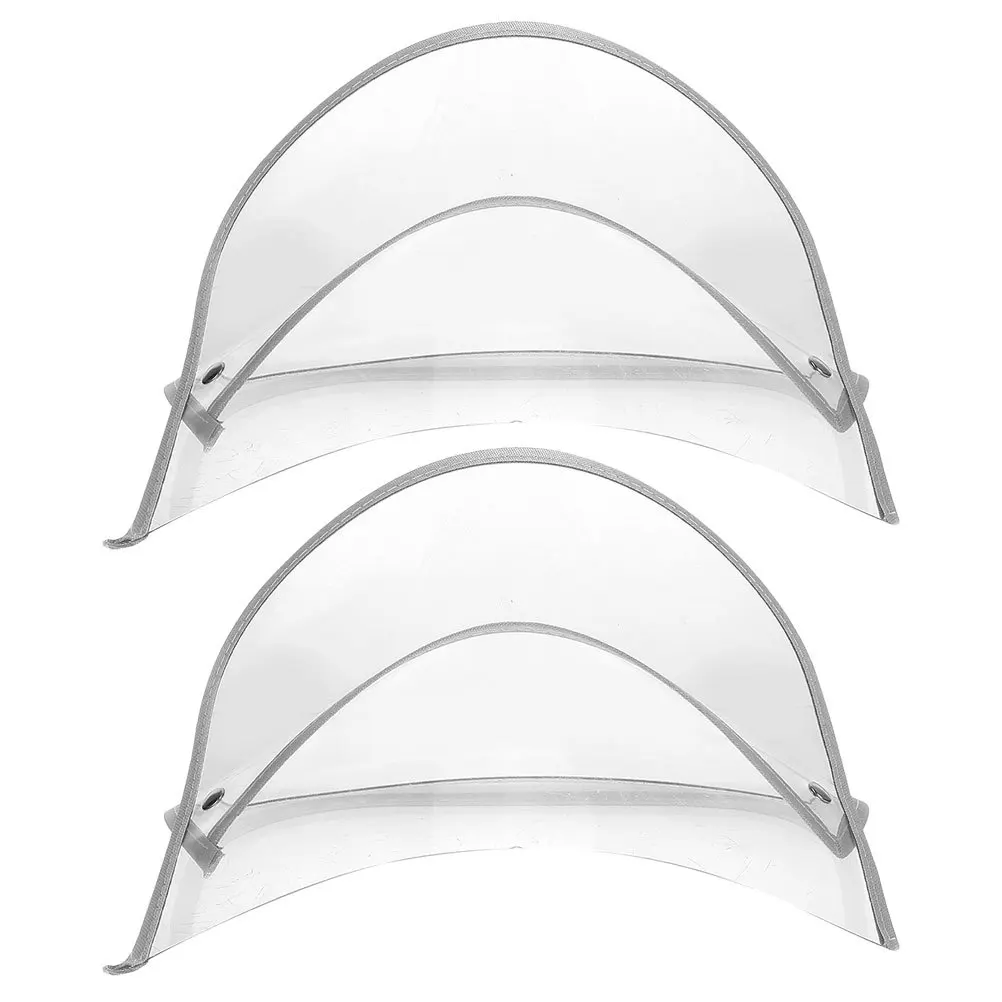 

2Pcs Raincoat Hat Brim Clear Transparent Rainproof Visor Face Protection Shield Outdoor Raincoat Accessory Rain Poncho Hat Visor