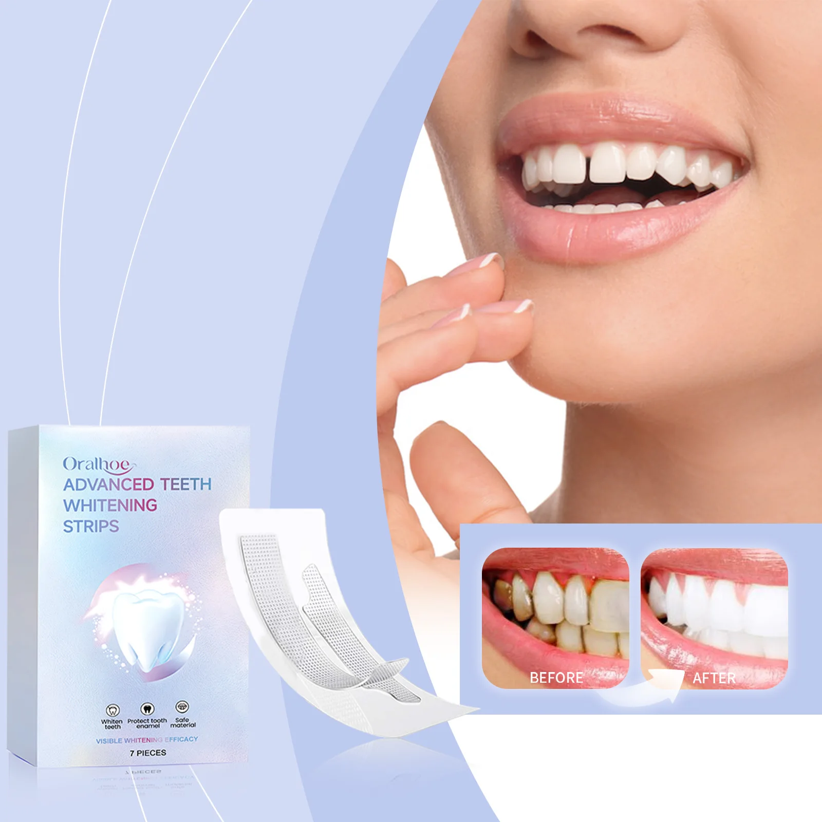 شرائط تبييض الأسنان تفتيح تبييض الأسنان تقليل التصبغ استعادة الأسنان البيضاء إزالة البقع التصحيح تنظيف الأسنان 2026