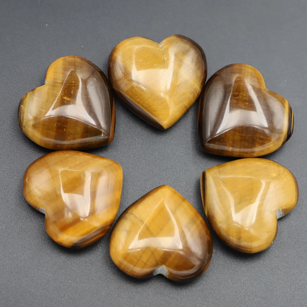 Natural Crystal Polishing Without Holes Love Decoration Energy Stone Ornaments DIY Fashion Jewelry Accessories Wholesale 4Pc/Lot