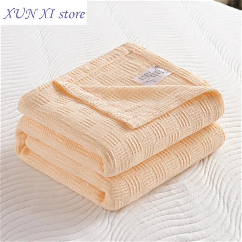 New Soft Cozy Cotton Throw Blanket Wide 100cm/150cm/180cm/200cm Plain Knitted Sofa Bed Cover Bedspreads Home Decor Thin Blanket