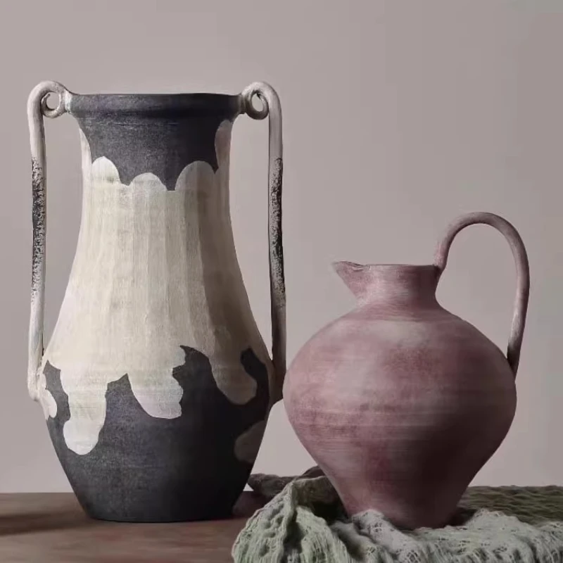 

Wabi-Sabi Ceramic Vase, Handcrafted Flower Pot, Living Room Decor, Hotel Guesthouse Soft Furnishing, Minimalist Ornament
