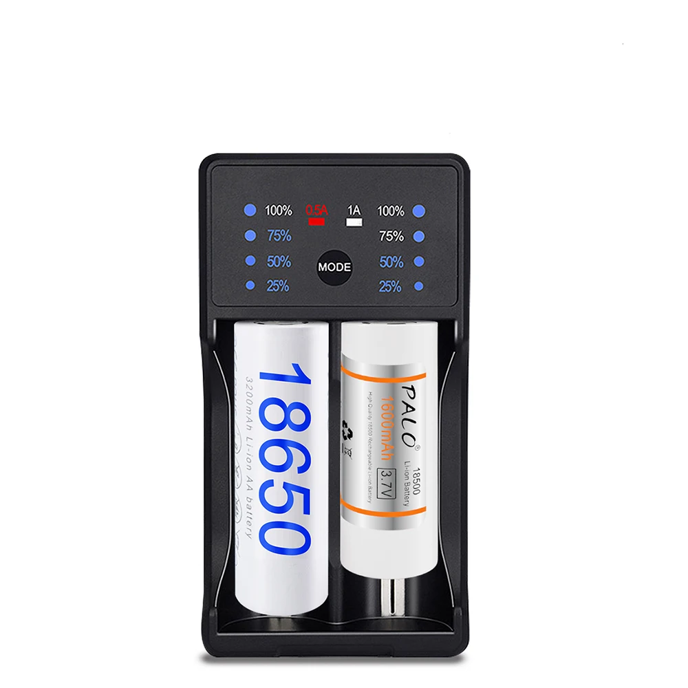 PALO 1500 мАч AA 3,7 В 18650 литий-ионные аккумуляторы для светодиодного фонарика + зарядное устройство для AA AAA 18650 14500 16350 18500 и т. д.