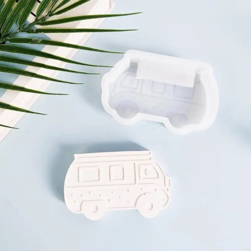 

97BA Silicone Molds Bus Flower Pots Molds Ornament Molds Plasters Molds Castings Molds Epoxy Resin Molds Craft Supplies