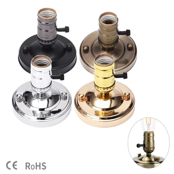 Podstawa lampy E27 E26 galwanizacja aluminium Vintage Retro antyczne Edison śruba sufitowa lampa gniazdo żarówki uchwyt z przełącznikiem