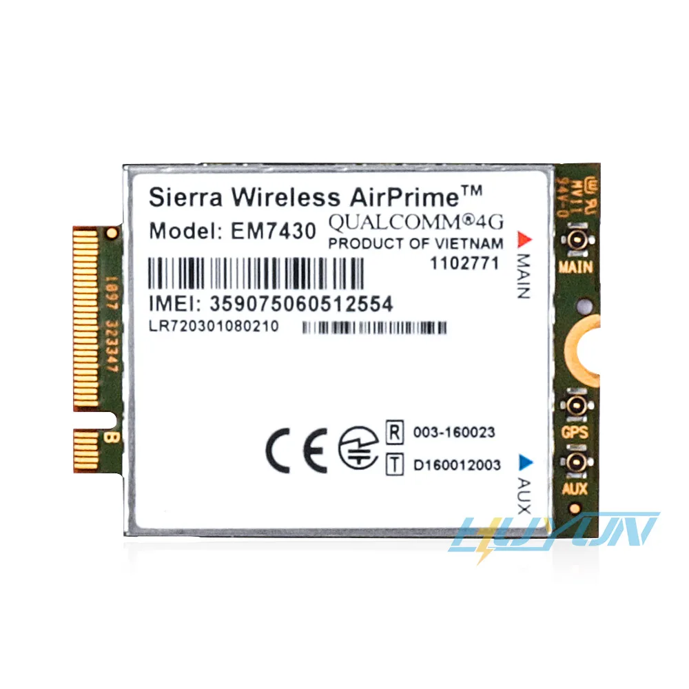 

Sierra Wireless AirPrime EM7430 4G LTE GPS WWAN Mobile brandband Module card