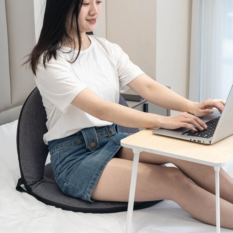 Japanese Foldable Tatami Seat with Backrest Portable Bedroom Floor Sofa Legless Meditation Chair