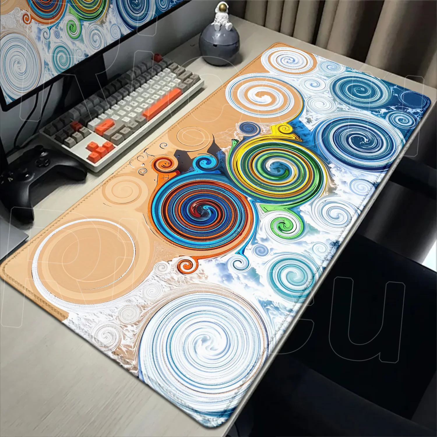 

New Vortex Pattern Mouse Pad Computer Laptop Keyboard Pads Office Large Desk Mat Gaming Mousepad Rubber Non-Slip Cushion 900X400