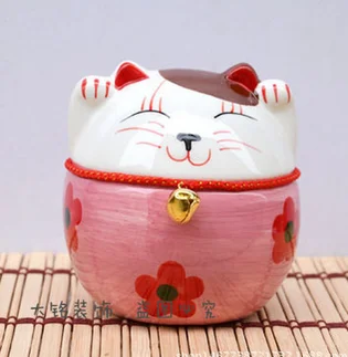 4-inch Fortune Cat piggy bank Japan genuine Small ceramic storage tank cashier Car decoration opening gift