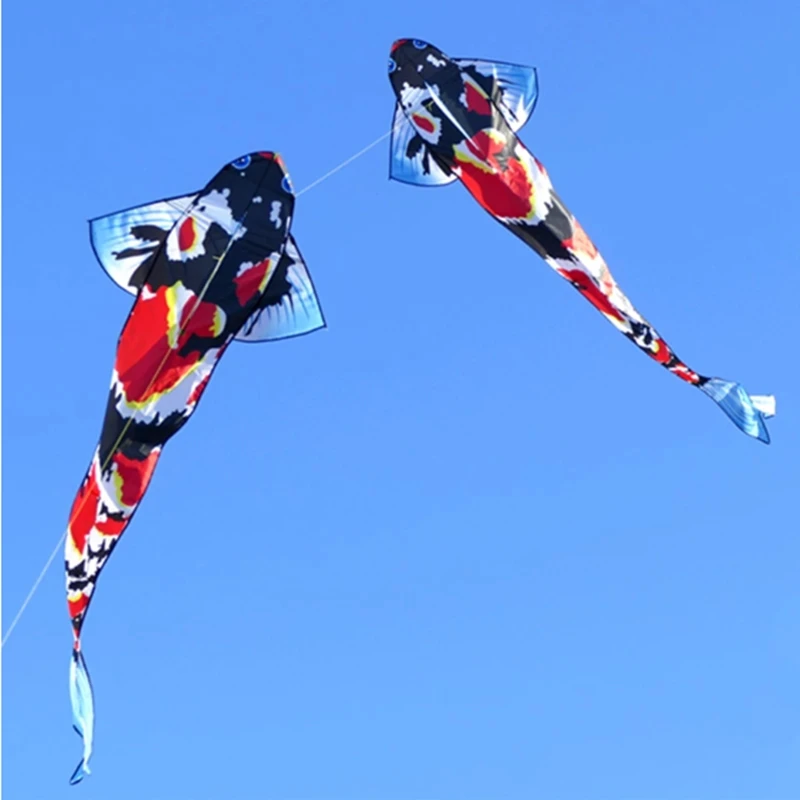 Neuer Fischdrachen fliegend für Kinder, Drachen, Schnurlinie, Drachen, Nylon-Drachen für Erwachsene, professionelle Winddrachen, Spielzeug, Sport, einzeilige Koi