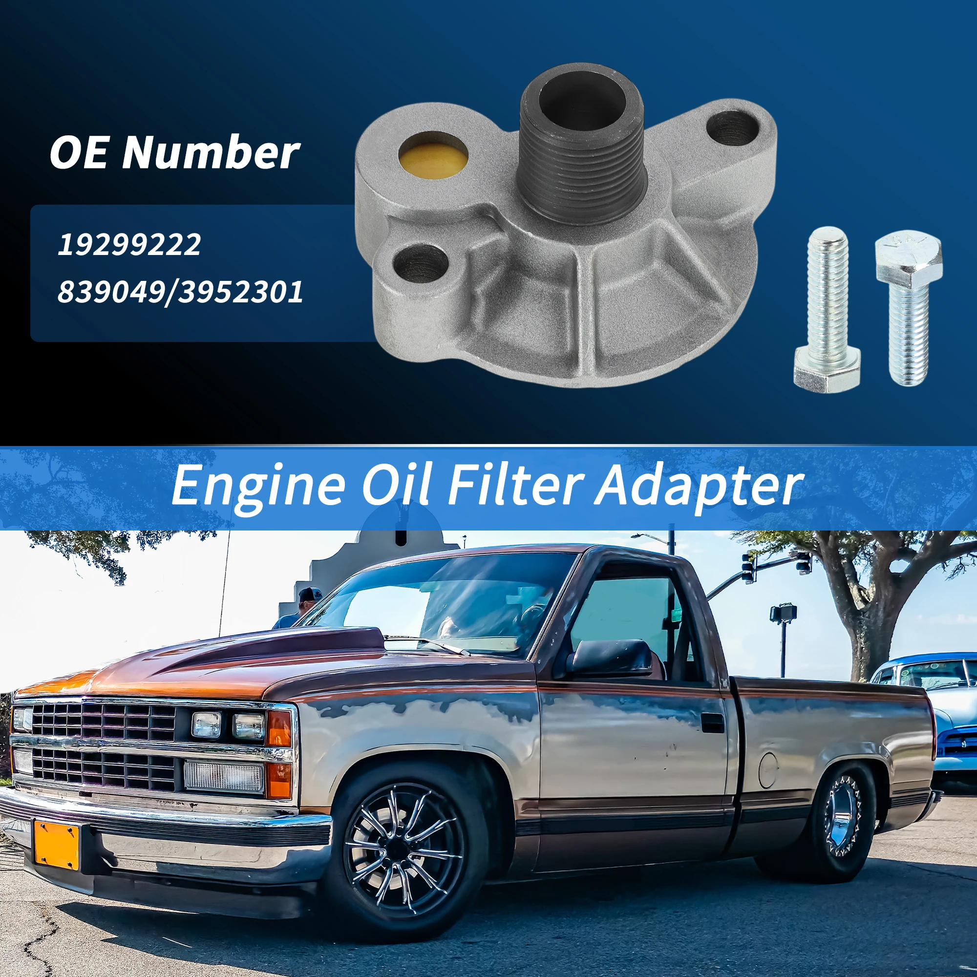 

UXCELL No.19299222 Engine Oil Filter Adapter for Chevy 283 305 327 350 383 396 Engine