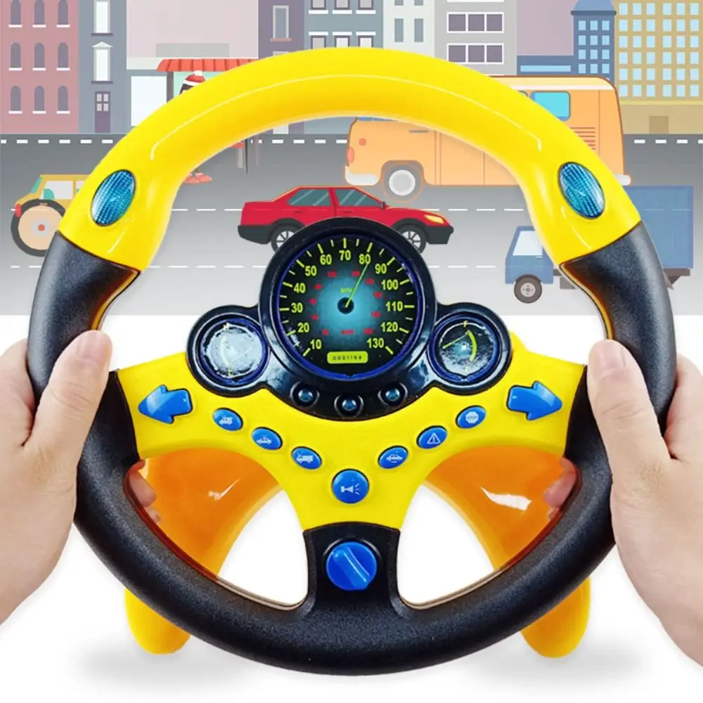 Infant Shining Eletric Simulation Steering Wheel Toy with Light Sound Kids Early Educational Stroller Steering Wheel Vocal Toys
