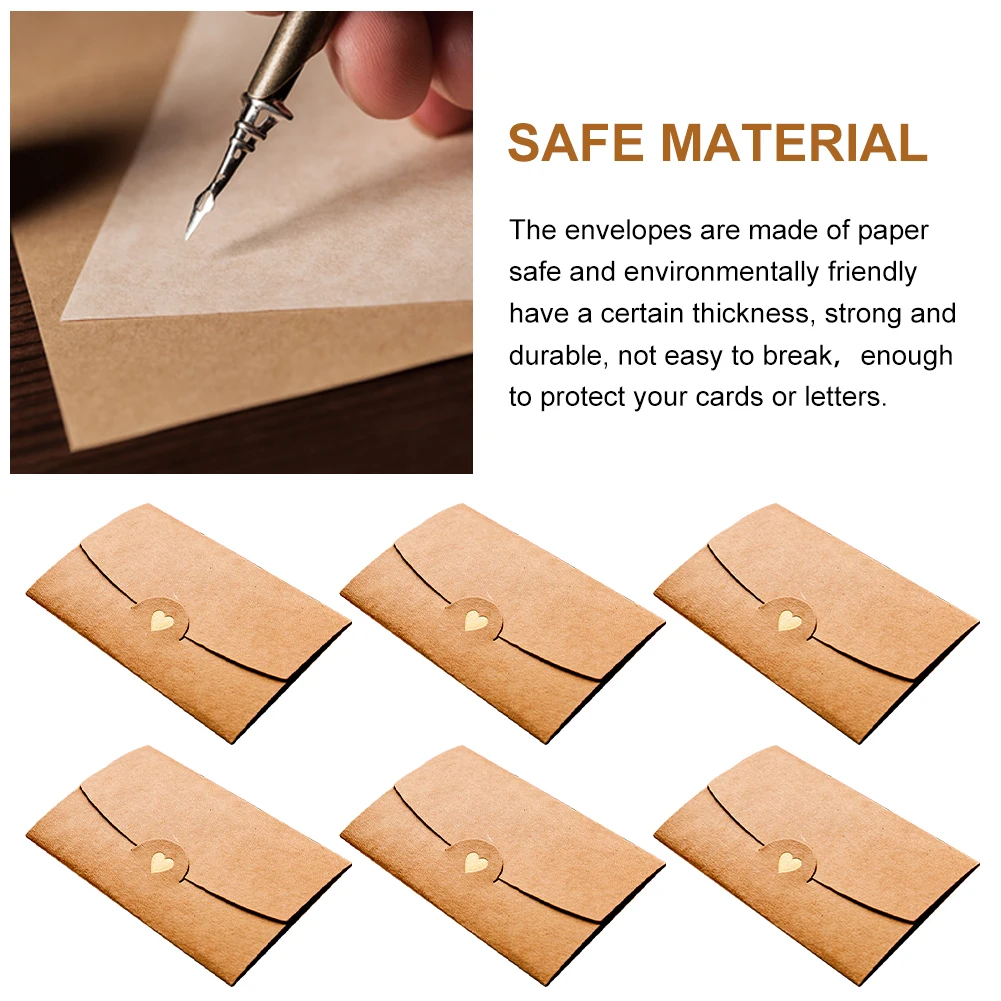 20 stücke Mini Geburtstags einladungen Geschenk karte Umschlag Hochzeit DIY Gruß mit Herz verschluss Geschäft niedlichen braunen Papier Party Retro