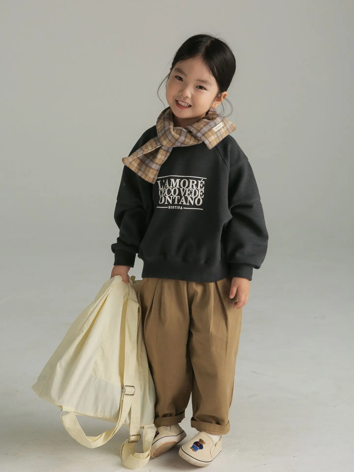 New Childrens Clothing Japanese Trousers Boys Girls Solid Loose Casual Cotton Simple Kids Wide Leg Pants Autumn Winter