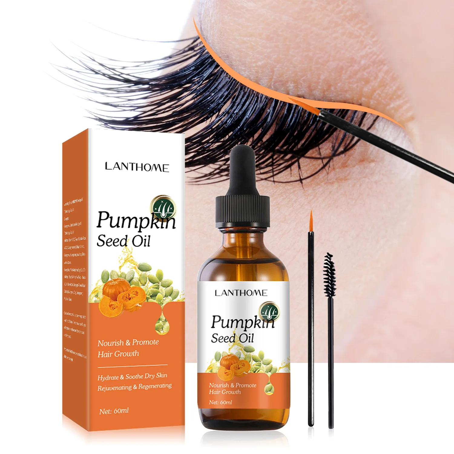 Fast Eyelash Growth Serum Pumpkin Seed Essential Oil Nourishing Eyebrow Enhancer Longer Thicker Lashe Lengthening Hair Care
