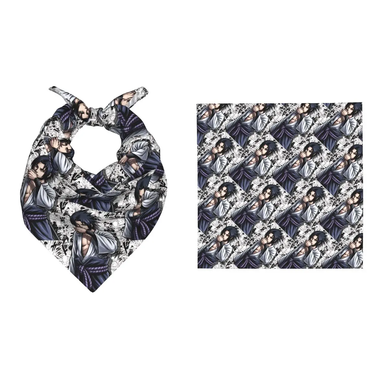 

N-Narutoes Uchihas Sasukes Square Scarf Women Neckerchief Soft Vintage Design Comics Movie Bandana Hairband for Holiday Parties