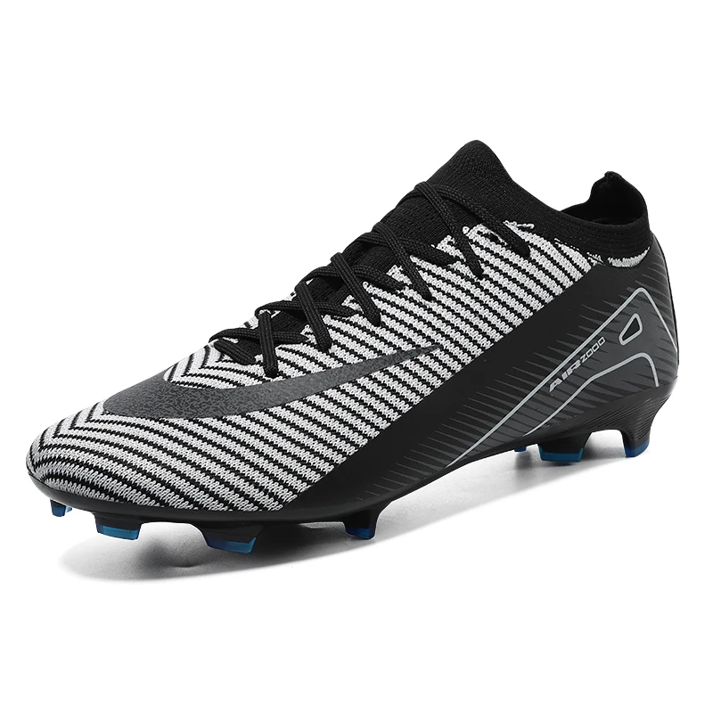 

2025 Football Shoes Seamless Knitted TF Long Spike AG Fragmentary Spike Youth Football Shoes Training Shoes For Lawns Wholesale