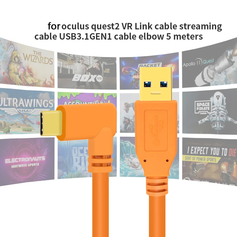 Turbo Quest 2 vr用ヘッドセット,データ伝送用の高速充電ケーブル