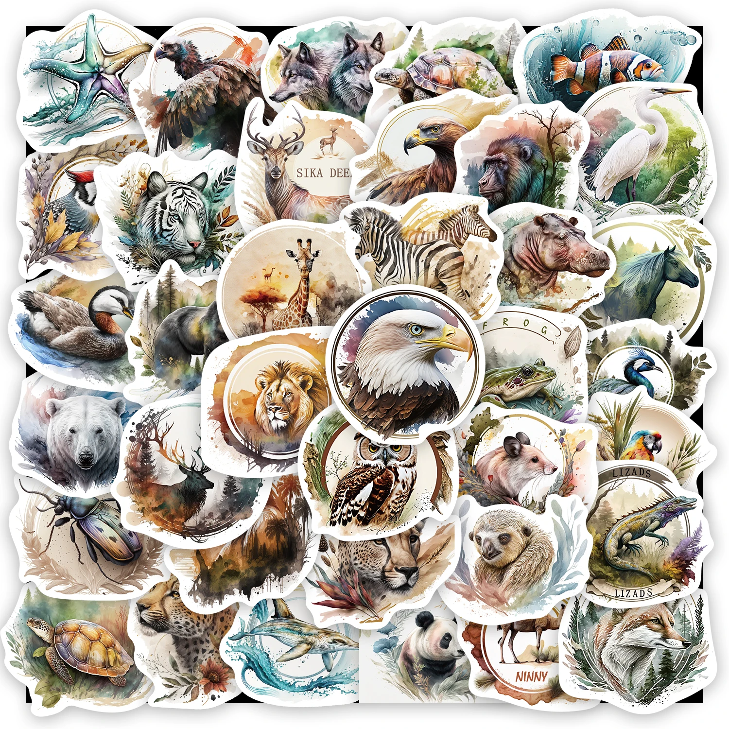 50 قطعة من ملصقات الحياة البرية الكرتونية الممتعة DIY جراب هاتف الكمبيوتر المحمول كوب ماء ملصقات ألعاب الكمبيوتر #3