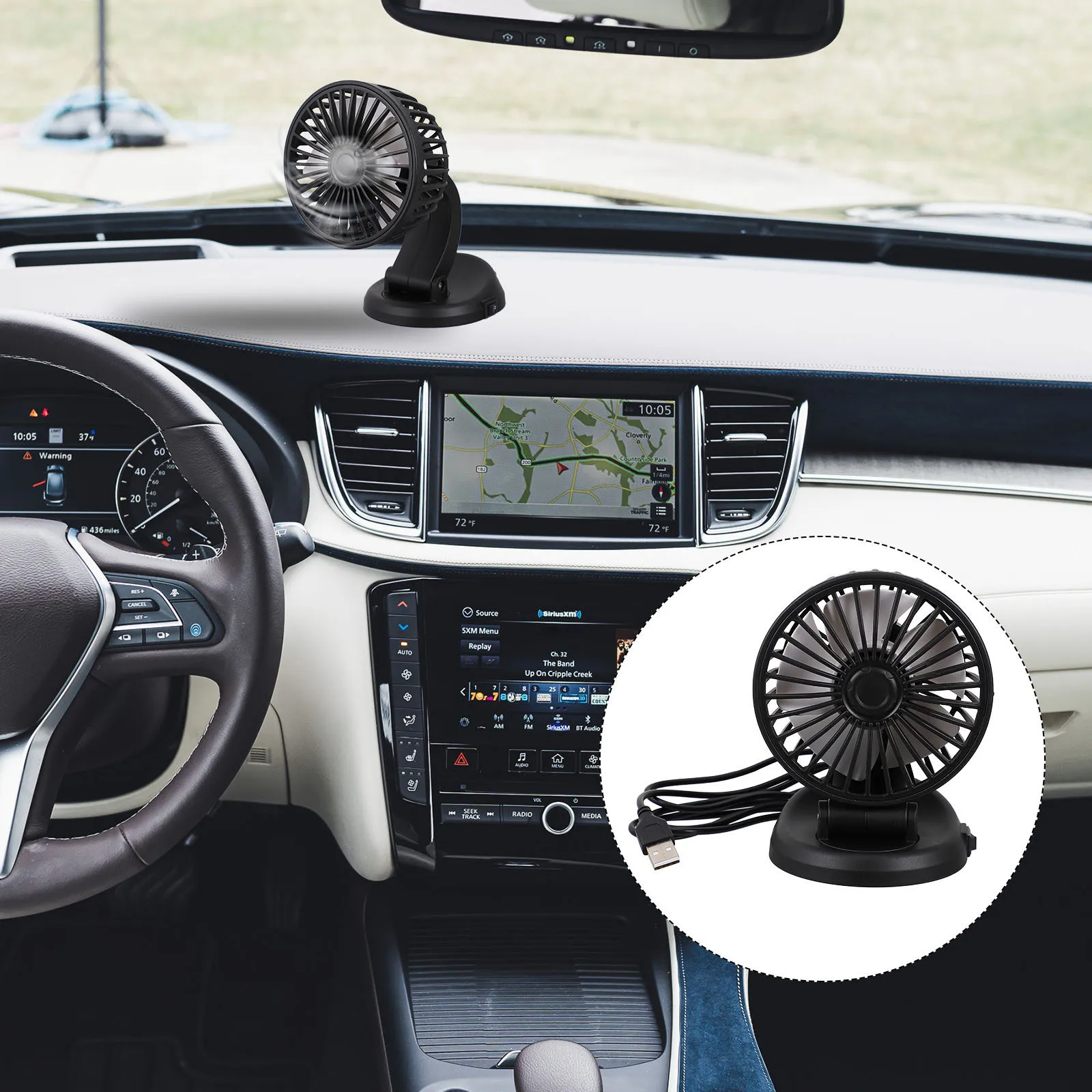 

1pc Usb Portable Abs Cooling For Seat Back Electric Vehicle Desktop Desktop Fan Electric Fan Cooling Supplies