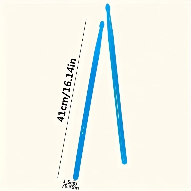 

Pair of 5A Luminous Drumsticks - Neon Glow Nylon Tip Sticks with Waterdrop Design, Perfect for Live Stage Shows