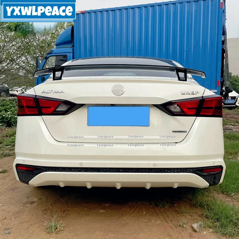 

For Nissan Altima Teana Spoiler 2019 2020 2021 2022 2023 ABS Carbon Fiber Look Rear Trunk Lip Spoiler Wing Body Kit Accessories