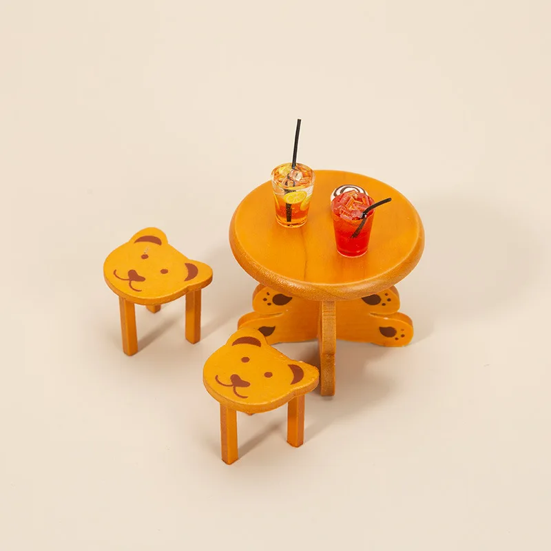 1:12 Dollhouse Miniature Food Toys Bear Furniture Set Kids Room Scene Photography Decor