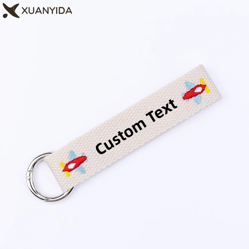 

Custom Embroidery Keychain Key Tag Customized Your Own Name Personalized Key Chain For Kids Schoolbag Anti-lost Keys Holder Gift